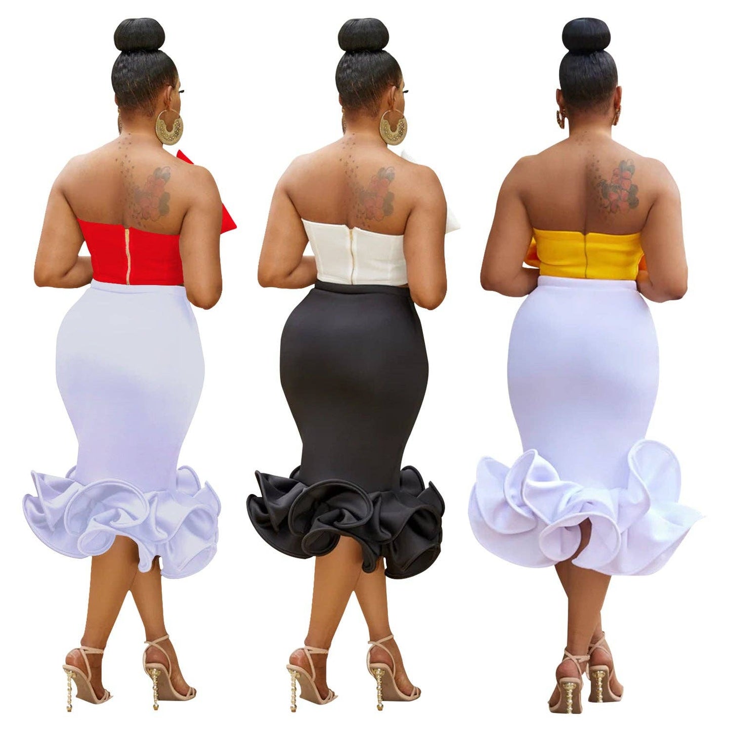 MB FASHION BOW CONTRAST BELL MERMAID DRESS SET MB6397 PRE-OR
