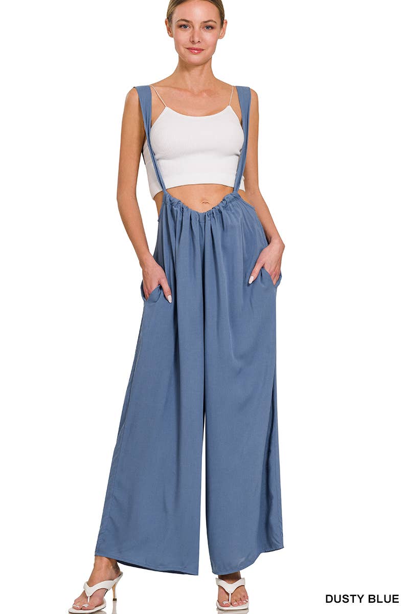 '._ Tie Back Suspender Jumpsuit w/ Pockets