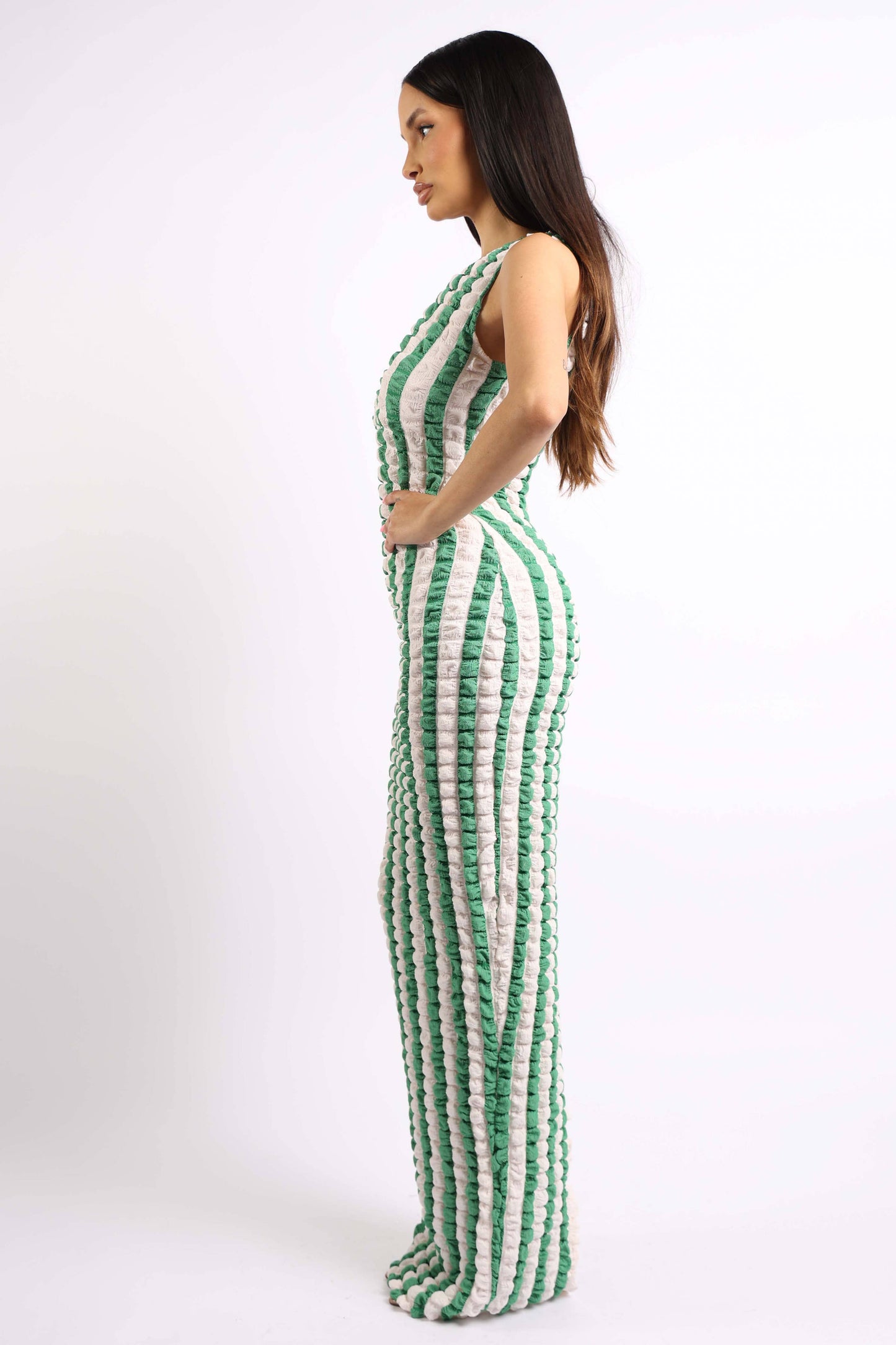 Popcorn Fabric Maxi Dress