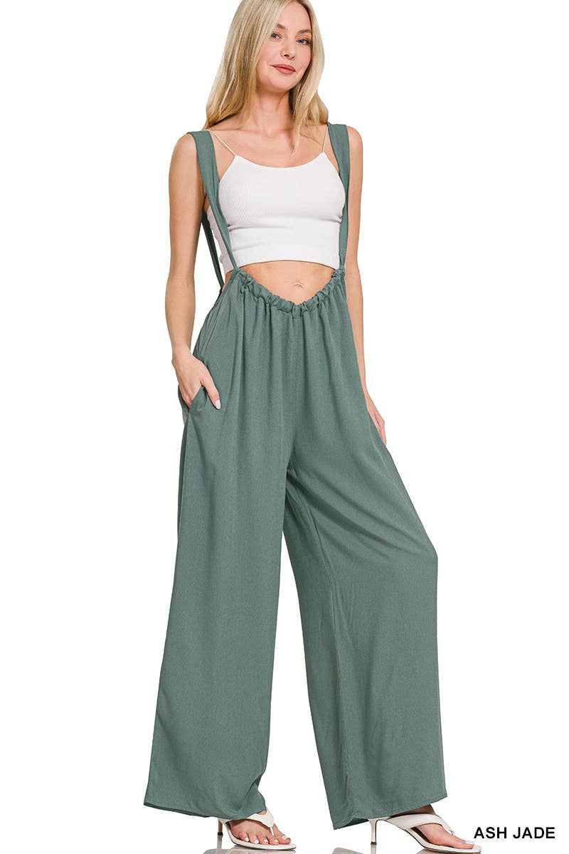 '._ Tie Back Suspender Jumpsuit w/ Pockets