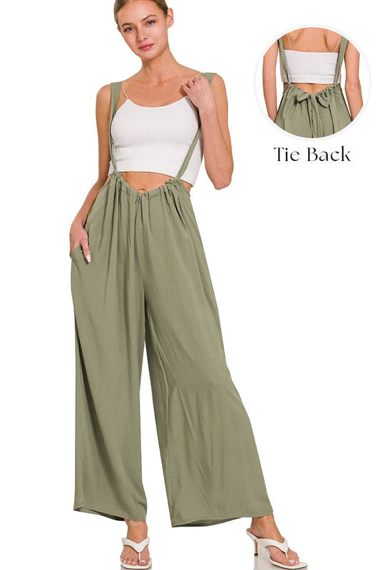 '._ Tie Back Suspender Jumpsuit w/ Pockets