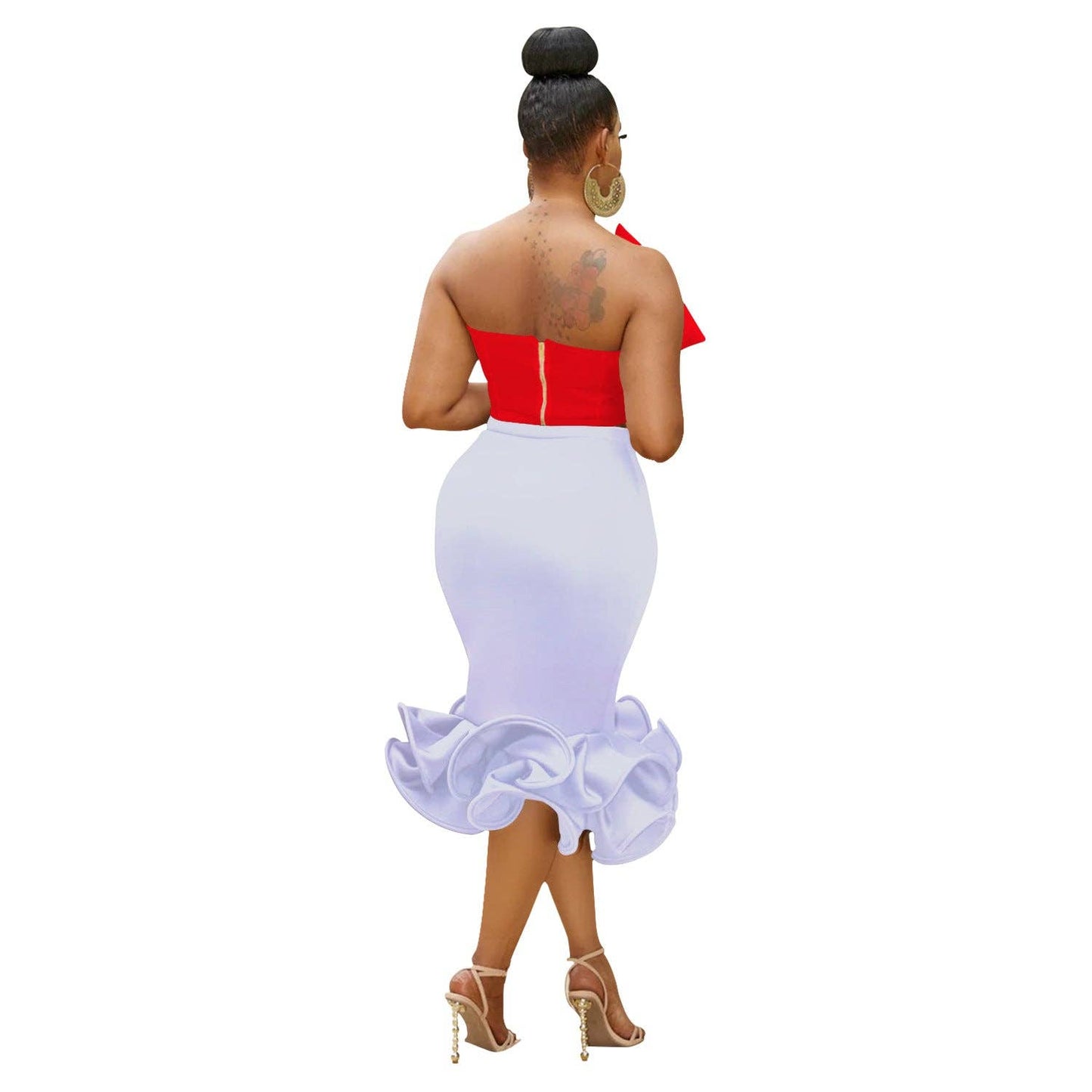 MB FASHION BOW CONTRAST BELL MERMAID DRESS SET MB6397 PRE-OR