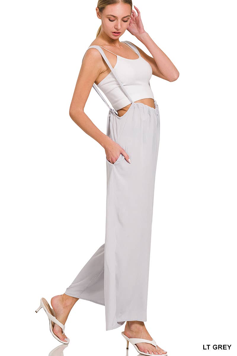 '._ Tie Back Suspender Jumpsuit w/ Pockets