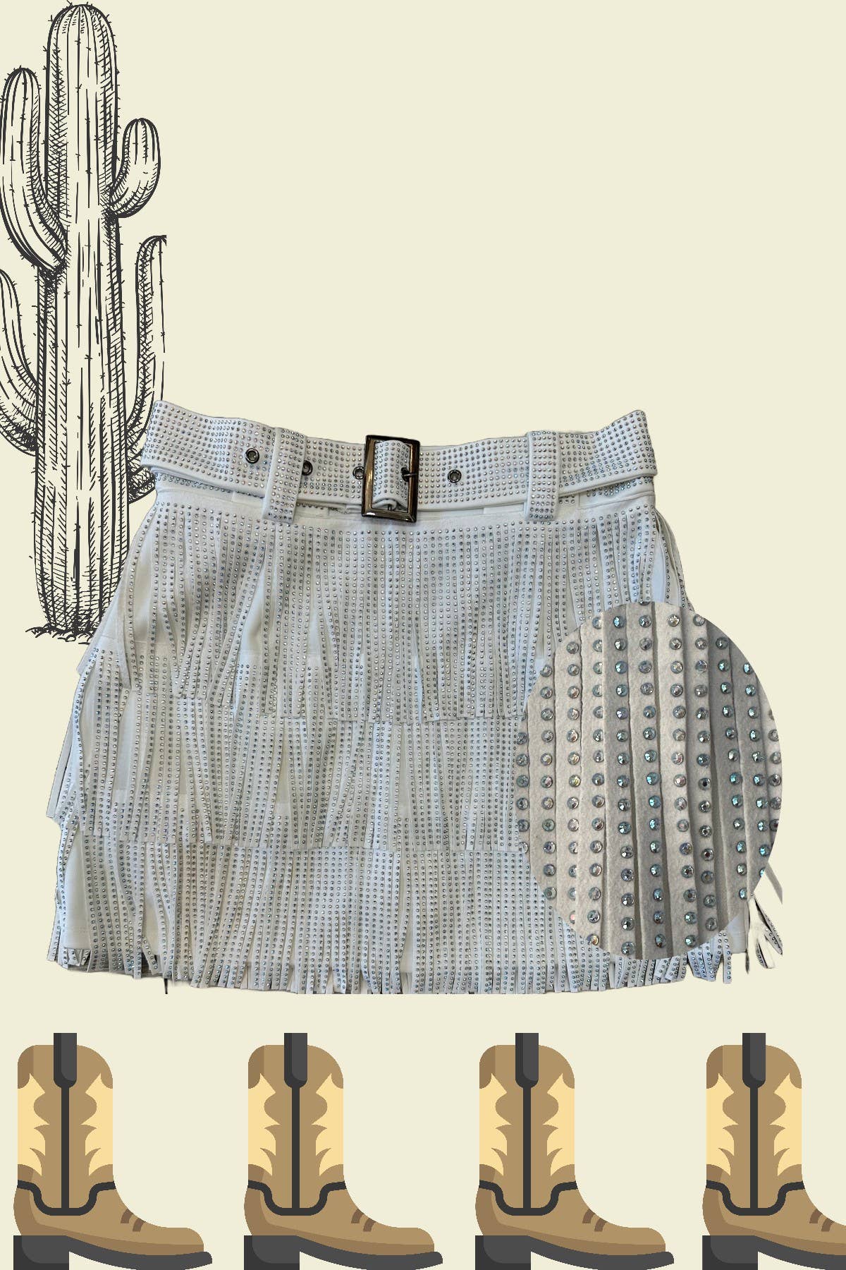 81028-Shorts-Western Fringed Cha cha Shorts Pants