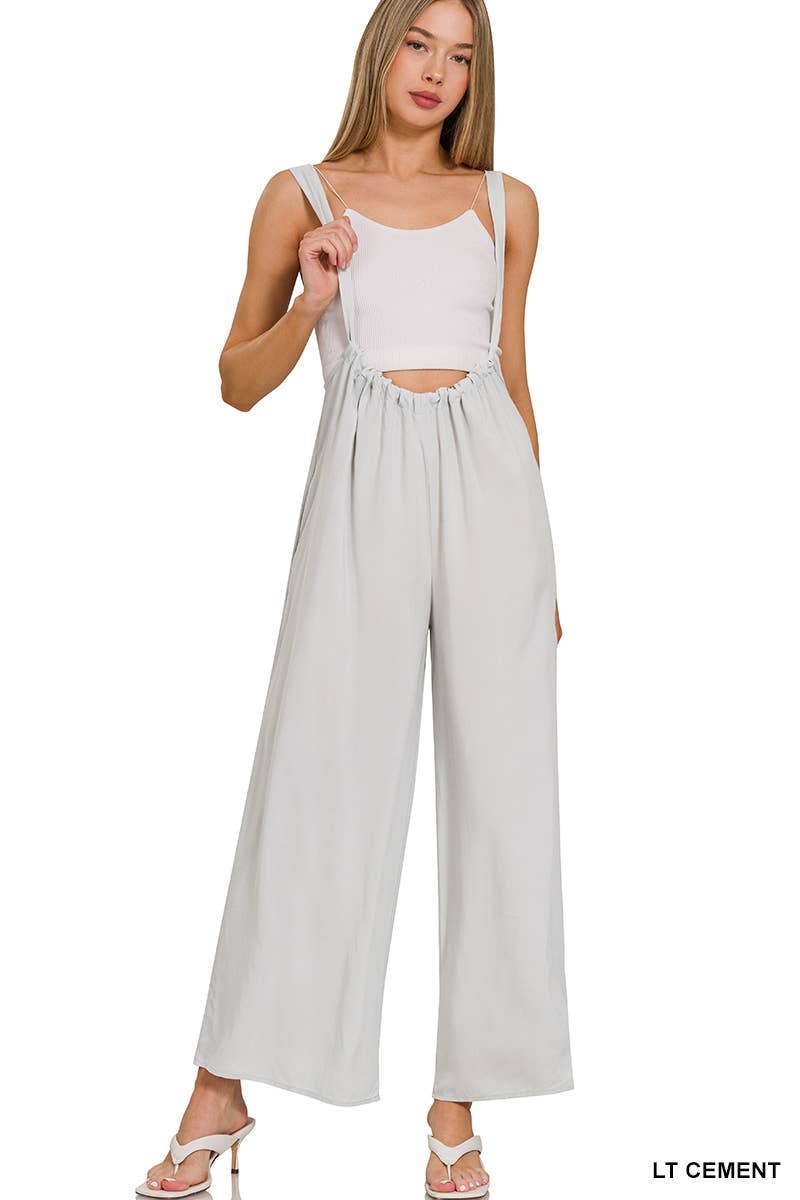 '._ Tie Back Suspender Jumpsuit w/ Pockets