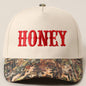 HONEY Lettering Embroidery Camo Two-Tone Cap