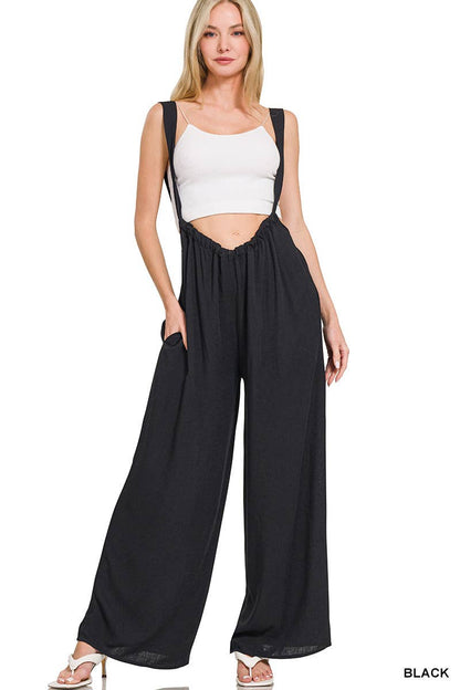 '._ Tie Back Suspender Jumpsuit w/ Pockets