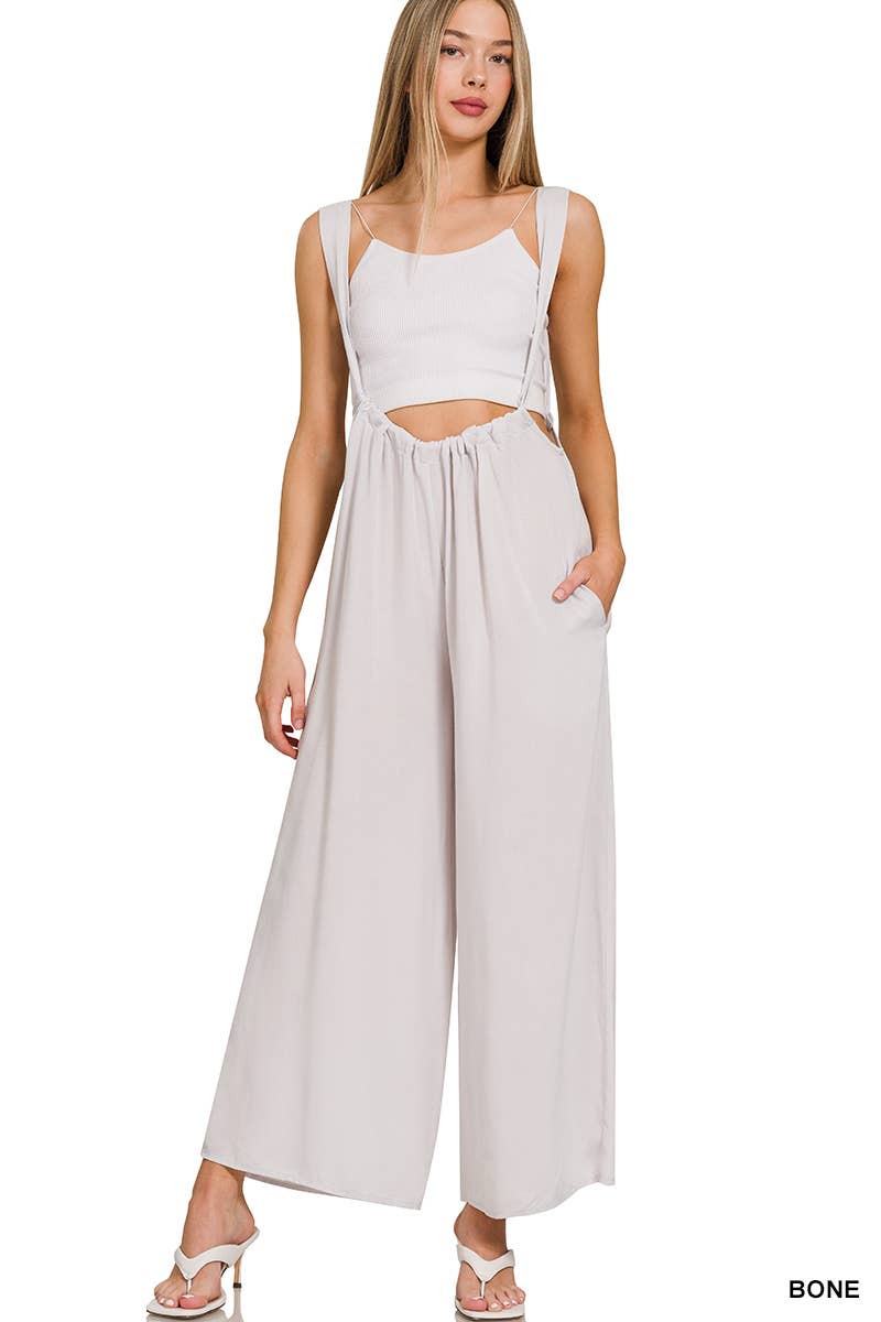 '._ Tie Back Suspender Jumpsuit w/ Pockets