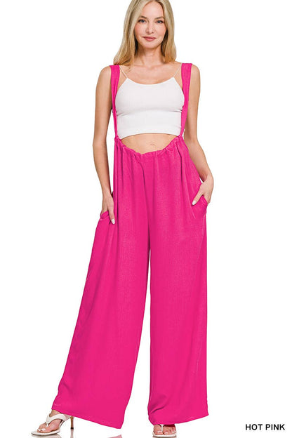 '._ Tie Back Suspender Jumpsuit w/ Pockets