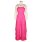 Stylish Bandeau Pocket Patchwork Wide-Leg Jumpsuit