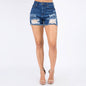 DISTRESSED HIGH RISE DENIM SHORTS-RSS20165