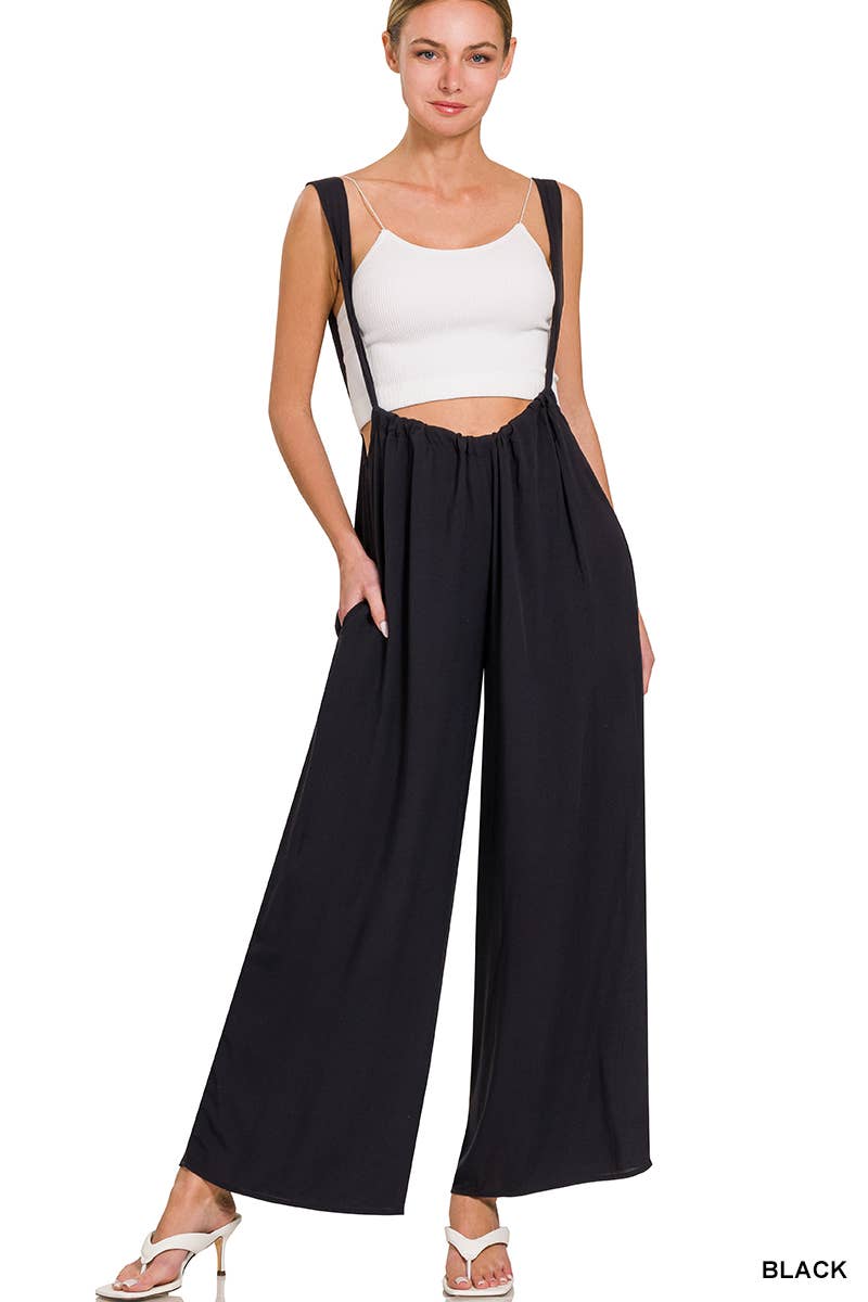'._ Tie Back Suspender Jumpsuit w/ Pockets