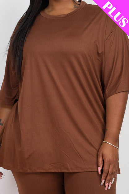 Plus Size Oversized T-shirt & Leggings Set