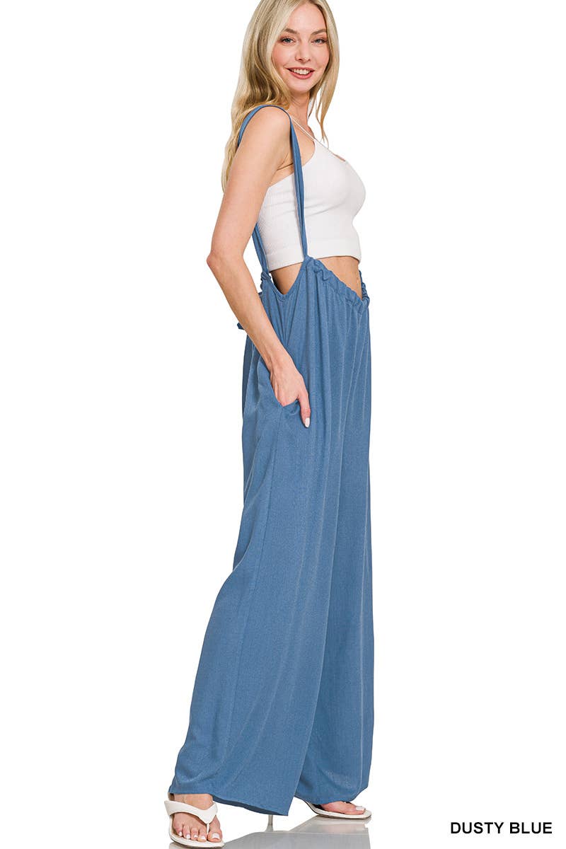 '._ Tie Back Suspender Jumpsuit w/ Pockets