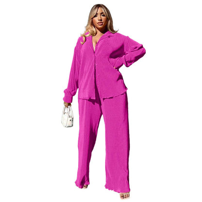 MB FASHION BLOUSE TOP LONG WIDE PANTS SET 6590LY