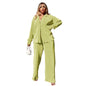 MB FASHION BLOUSE TOP LONG WIDE PANTS SET 6590LY